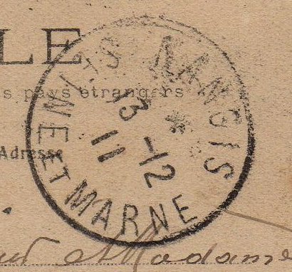 Bonnétable Fete Enfantine Courrier-Convoyeur Le Mans à Mamers Type II - Nangis arrival backstamp